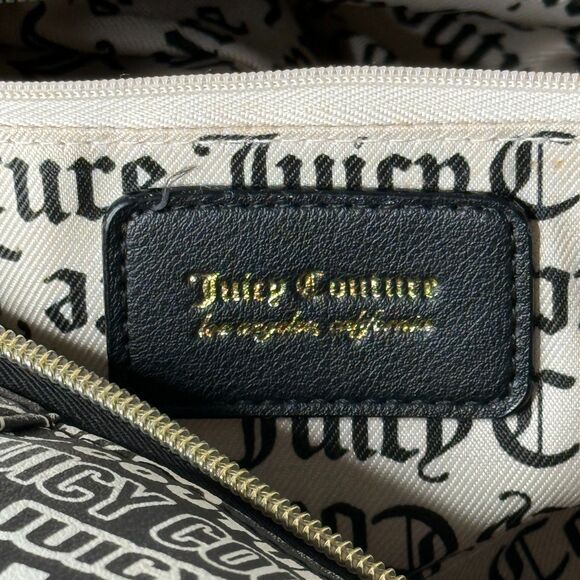 Juicy Couture Weekender Bag Black White Wordplay Print Duffle Gym - Picture 11 of 16